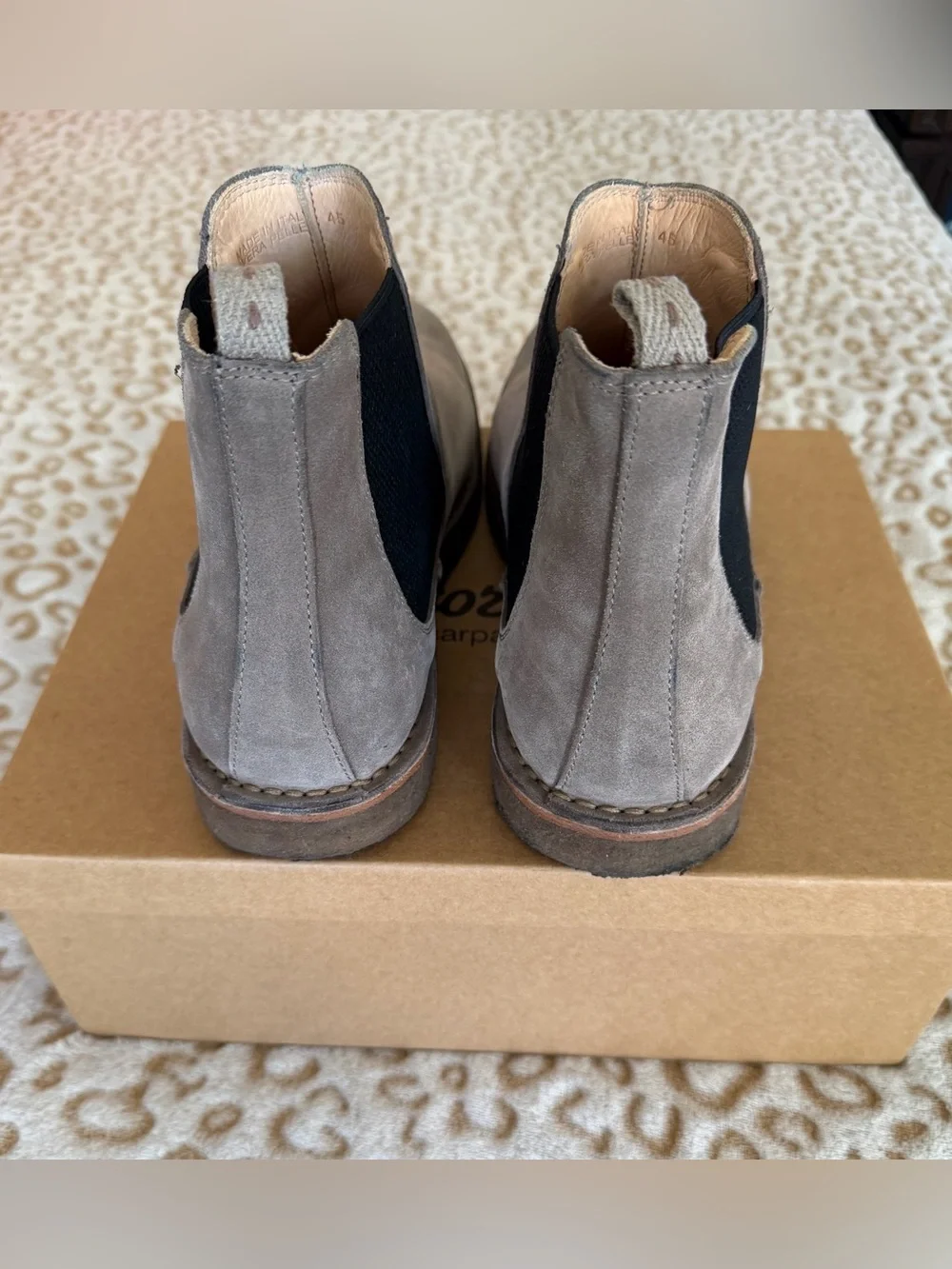 Astorflex Men’s Handmade Italian Bitflex  Stone Suede Chelsea Boots Size: US 11